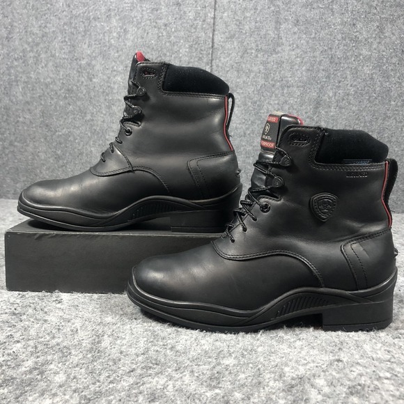 Ariat Insulated Waterproof Boots Womens 7.5 Black Leather Ankle Riding 10016383 - Picture 3 of 16
